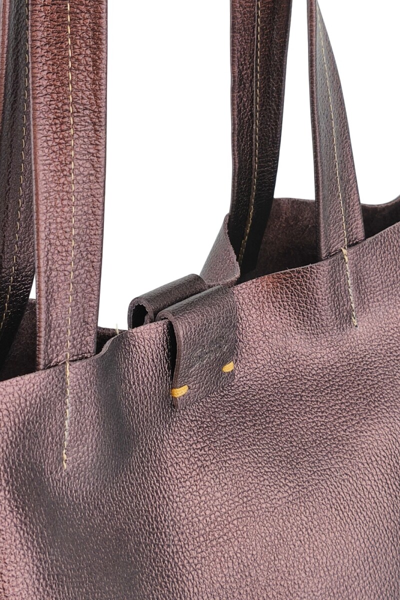 Tote Bag de cuero Bordo