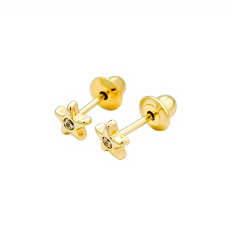 Abridores Estrellas-Oro Bajo-Zirconia-AB8009 conpiedra