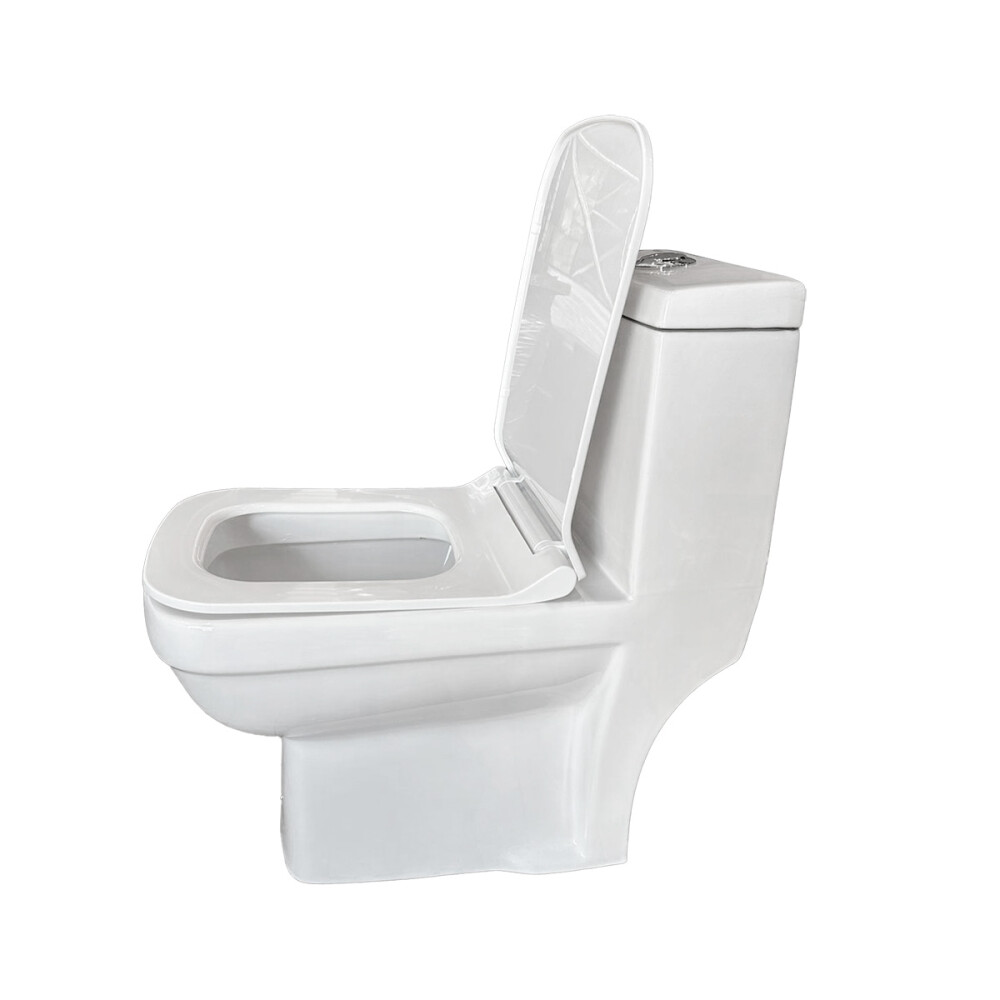 JUEGO DE INODORO CON MOCHILA Y TAPA - MODELO ZORO 115 CUADRADO BLANCO Juego De Inodoro Con Mochila Y Tapa - Modelo Zoro 115 Cuadrado Blanco