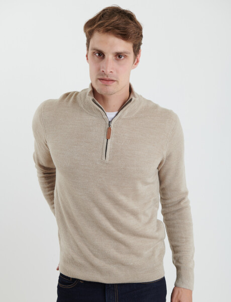 470415 SWEATER MEDIO CIERRE HARRINGTON URBAN Beige Melange