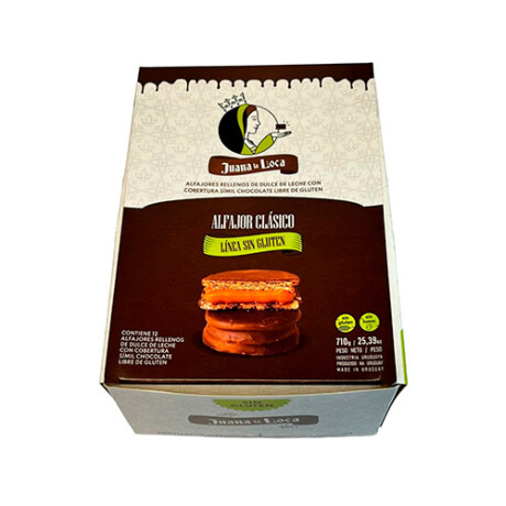 Caja 12 Alfajores sin Glúten Juana la Loca Dulce de Leche 001