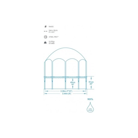 Piscina estructural con toldo Bestway 1688 litros Multicolor