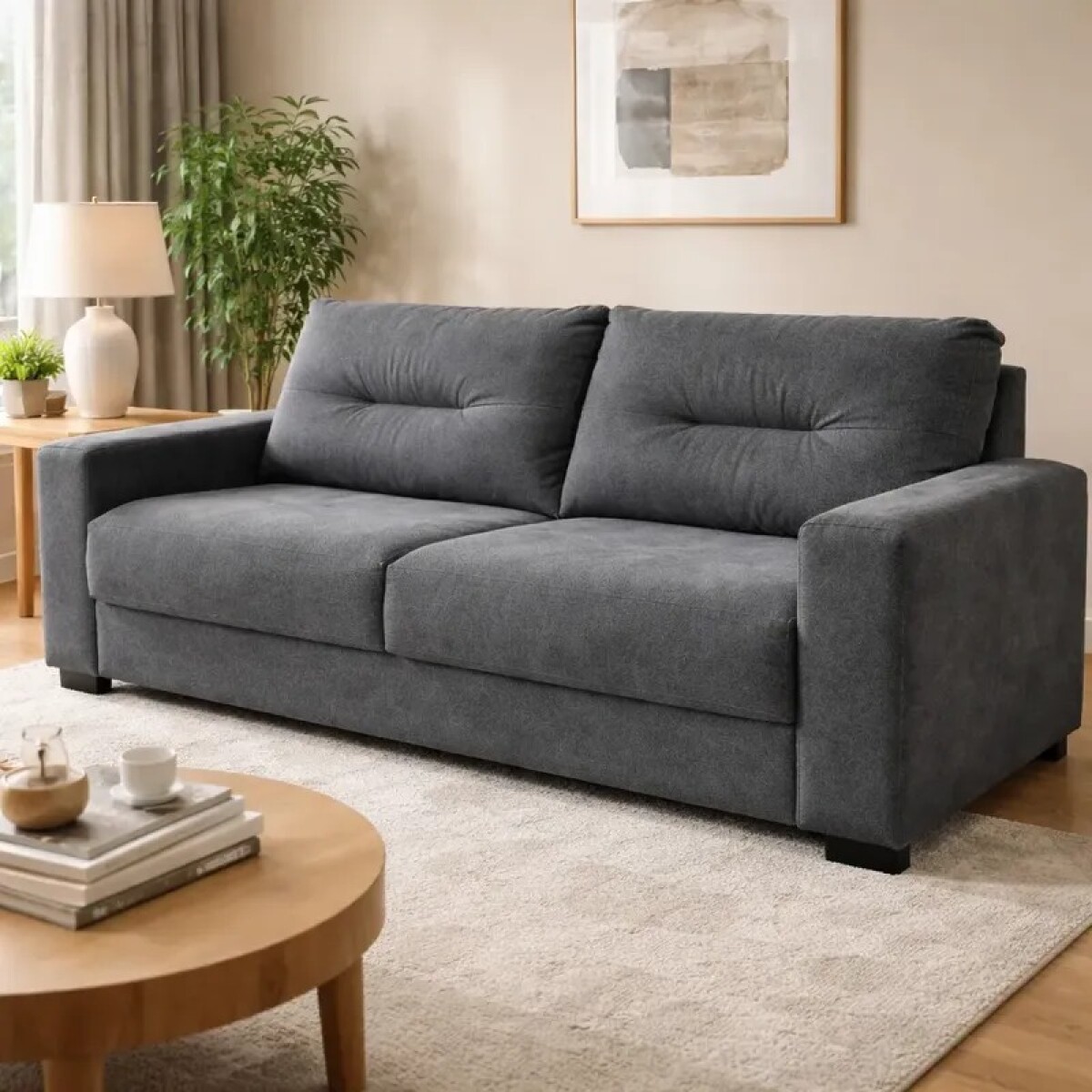 Sofá 3 Cuerpos 1.83mts - Tela Pet Friendly Gris 