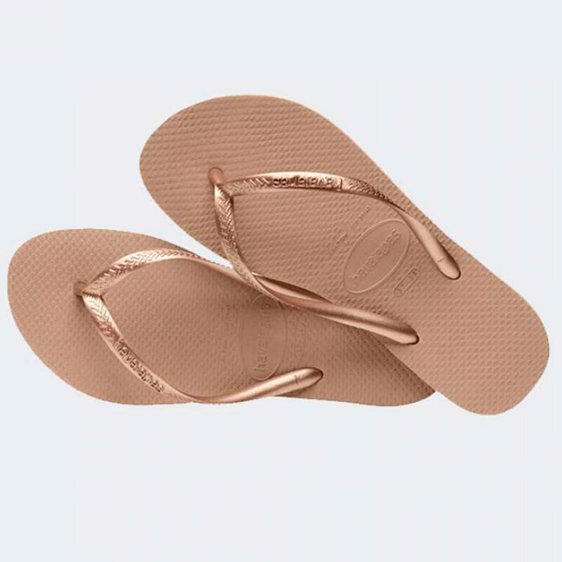 Ojota de Mujer Havaiana Slim Tira Fina Dorado