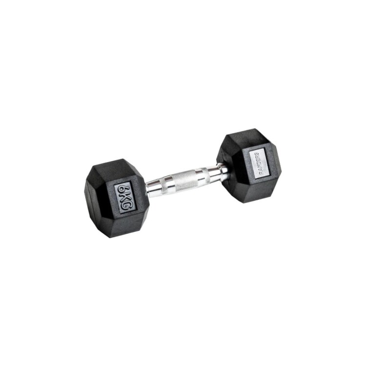 MANCUERNA HEXAGONAL ENGOMADA 6KG NEGRO