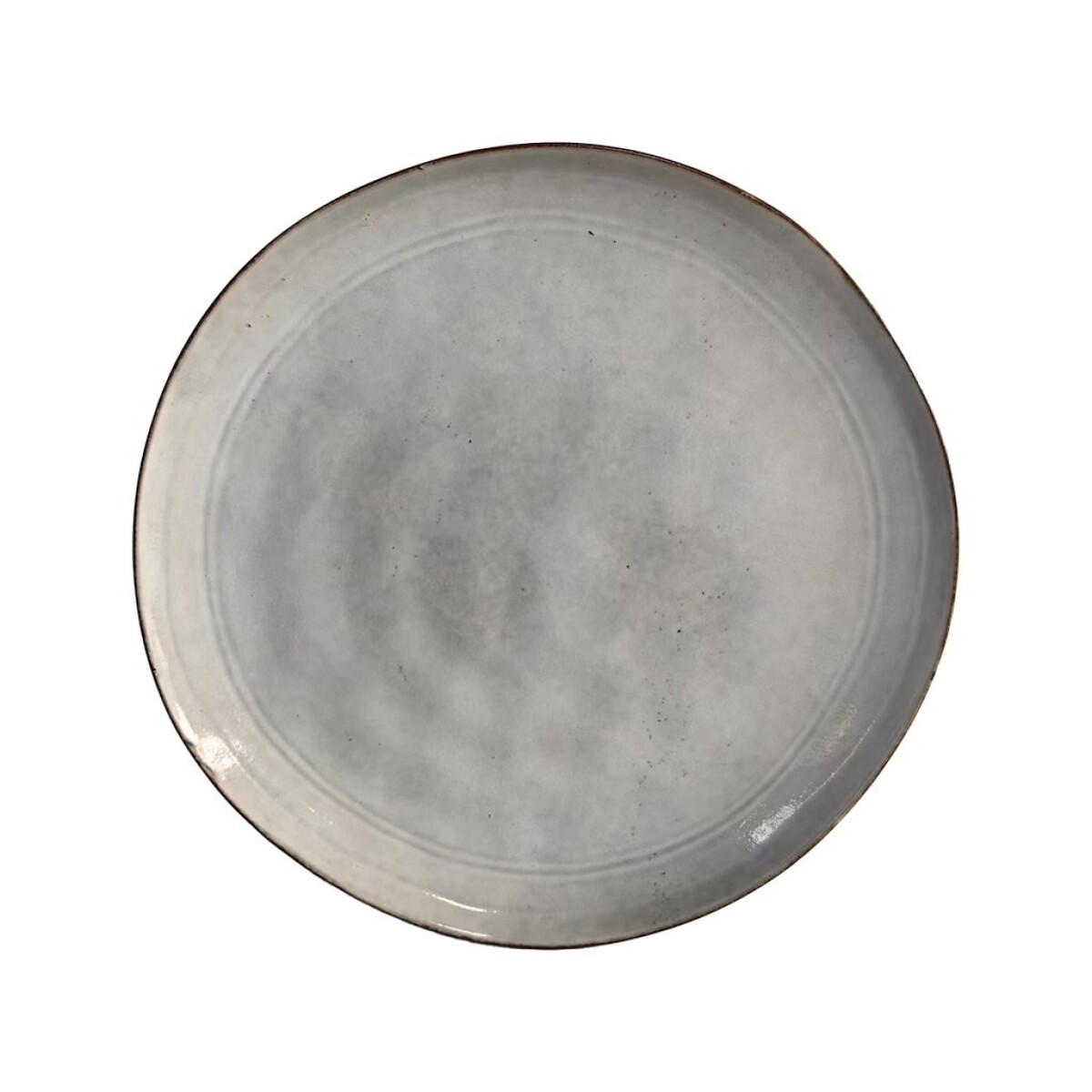 PLATO DE MESA D27CM BLANCO BORDE GRIS 