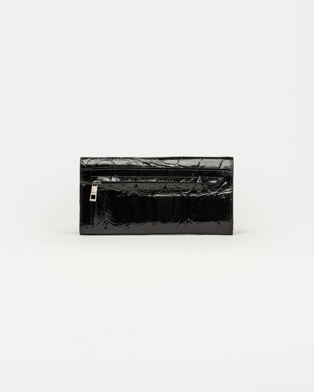 Billetera Darla en cuero grabado big croco Negro