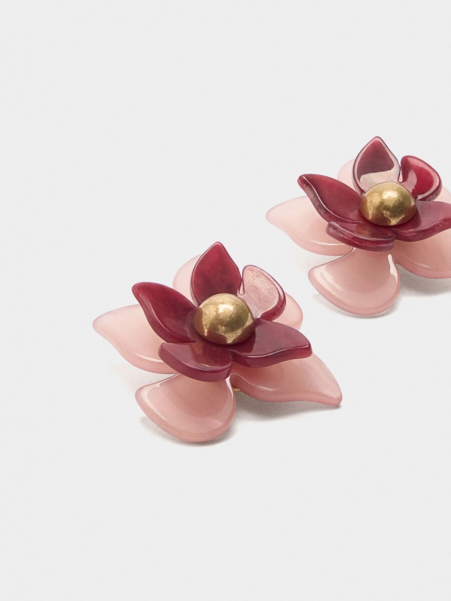 Pendientes De Flor De Resina multicolor