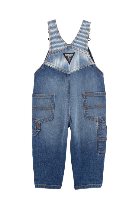 Enterito de jean con detalles a rayas. Talles 3-24M Sin color
