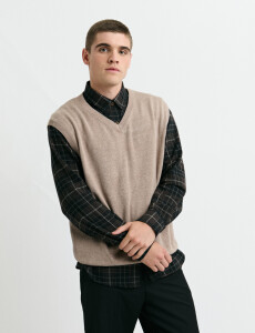 470885 CHALECO HARRINGTON LABEL Tostado