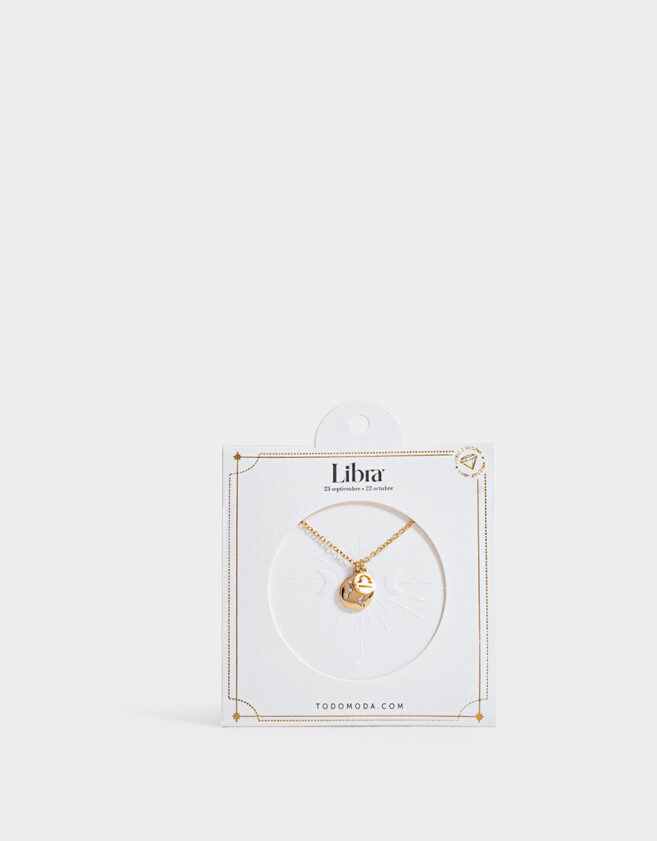 Cadena Corta con Dije Capsula Especial Cadena Corta Con Dije Libra - Dorado
