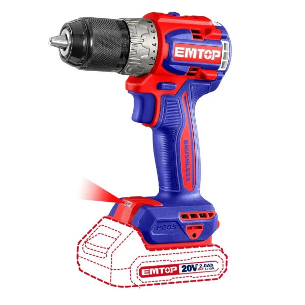 Taladro atornillador Emtop Brushless 20v (solo) Taladro atornillador Emtop Brushless 20v (solo)