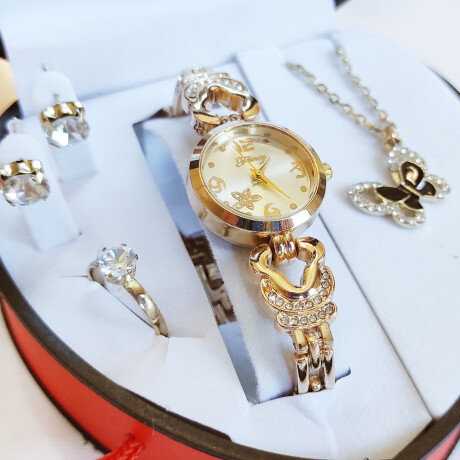 Set De Reloj De Corazón Mariposa