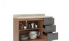 Bajo Mesada 3 Cajones + 2 Puertas (Con Tapa) - Linea Americana Gris