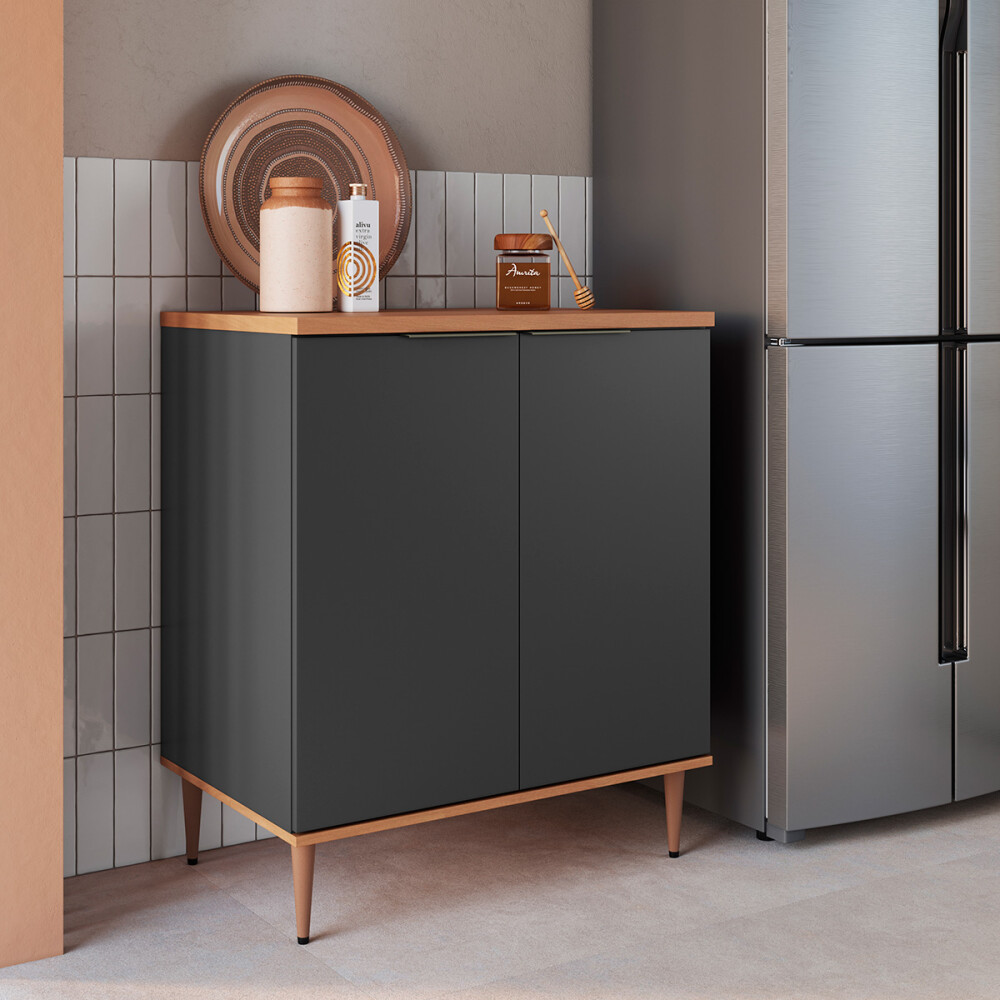 Módulo bajo ALICE 0,80 m, 2 puertas color GRAFITO Módulo Bajo Alice 0,80 M, 2 Puertas Color Grafito