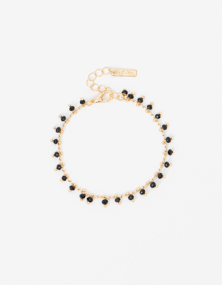 Pulseras Flexibles Color Pulsera Metal Y Beads - Dorado