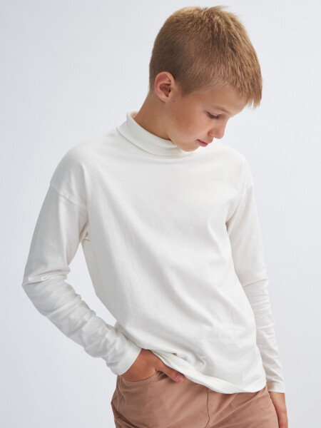 Camiseta cuello alto Crudo