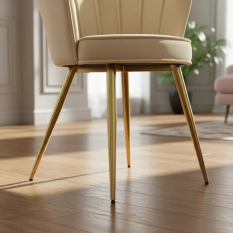 Silla Terciopelo Beige Base Dorada VELVET Silla Terciopelo Beige Base Dorada VELVET