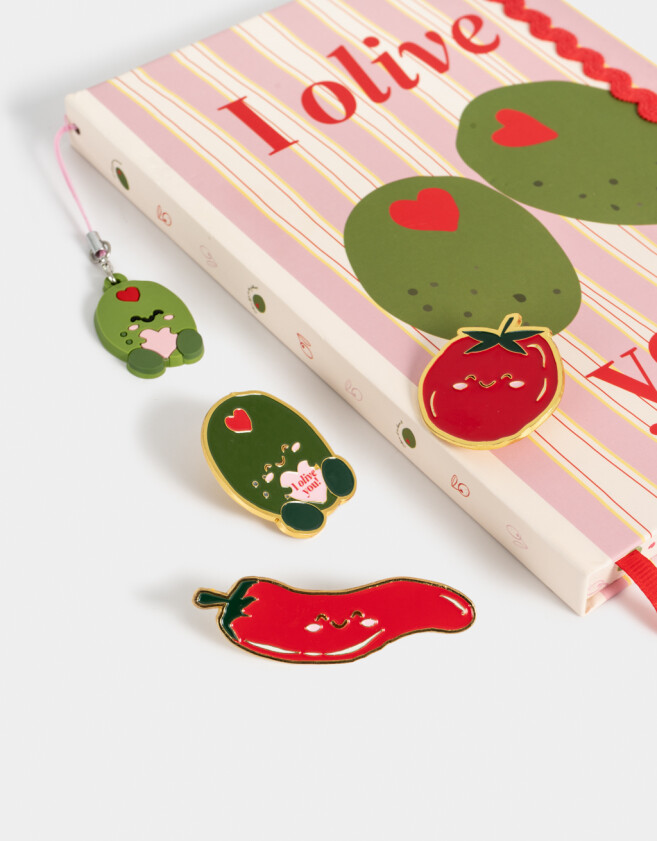 Pin Esmaltado Set De Pines Metálicos "i Olive You" - Combinacion Multicolor