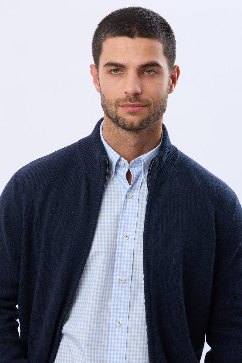 CAMPERA LANA TEJIDA - Azul 