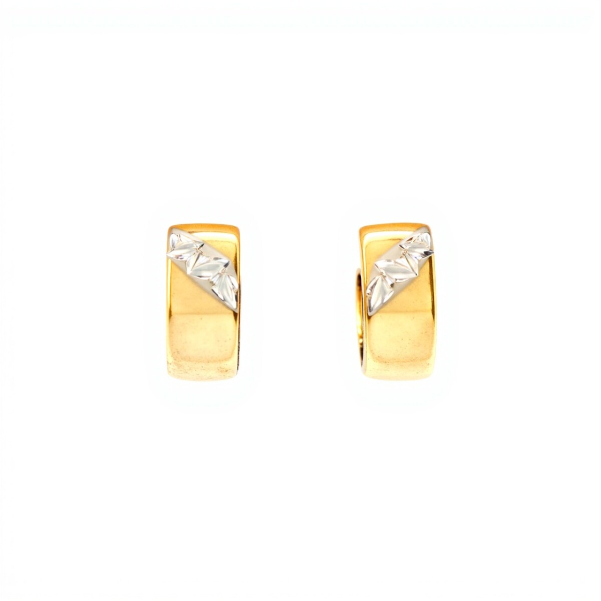 Caravanas - Aros de oro amarillo y oro blanco- Oro bajo - Sin piedra- CA8246 - sinpiedra 