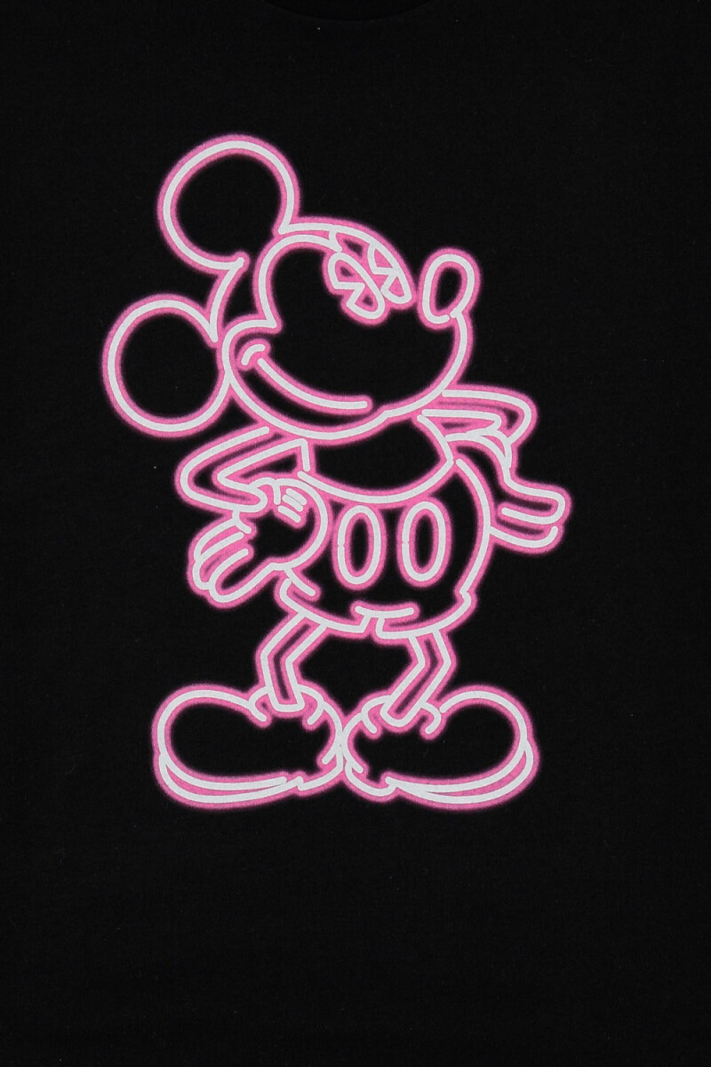 T-shirt de niña teen neon Mickey NEGRO