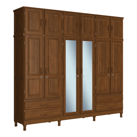 ROPERO MADERA 3112 CHICAGO 12P 4C C/ESPEJO 2.16X2.35X0.48 IMBUIA MATE Ropero Madera 3112 Chicago 12p 4c C/espejo 2.16x2.35x0.48 Imbuia Mate