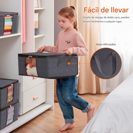 Set X6 Bolsas Organizadoras Ropa Almacenamiento Caja Gris