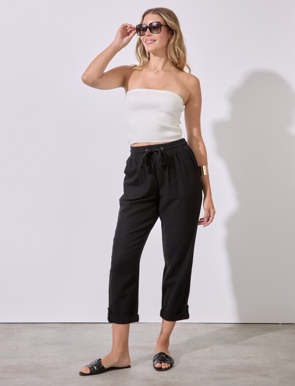 Pantalon Lino NEGRO