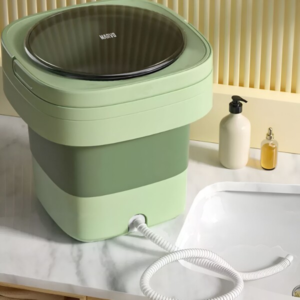 Mini Lavadora Marvo Portátil Plegable 9L Cesto Centrifugador Variante Color Verde
