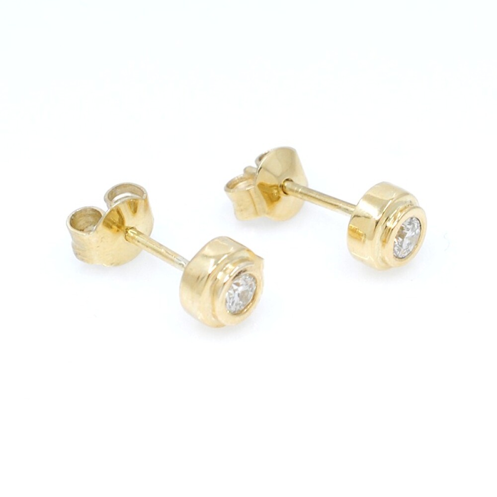 Caravanas oro 18k y brillantes Caravanas oro 18k y brillantes