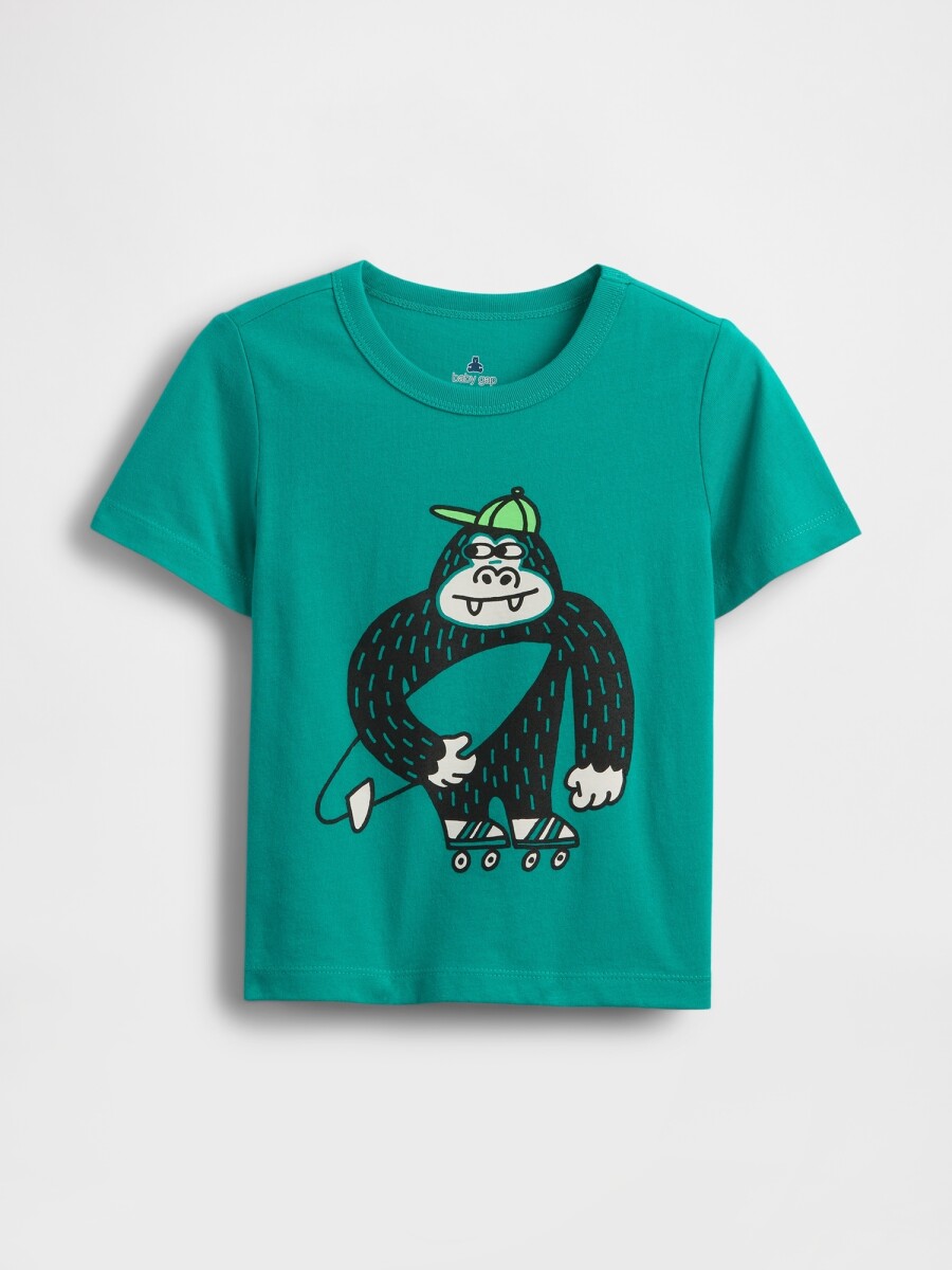 Remera Logo Gap Toddler Niño - Green Mirage 