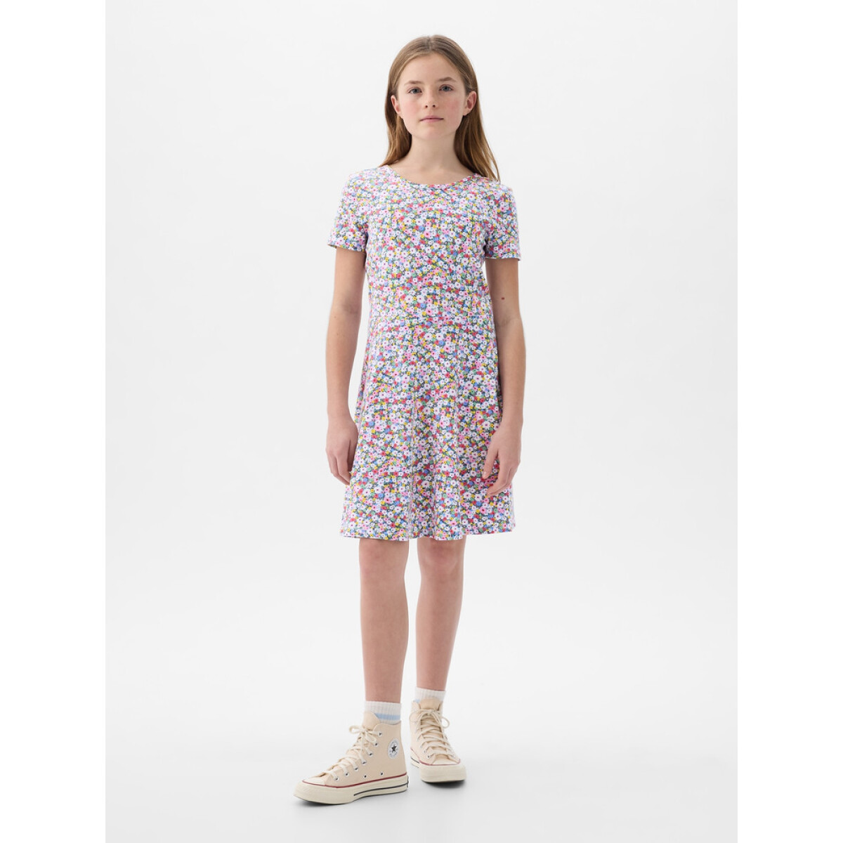 SS KNIT SKATER DRS - MULTI FLORAL 