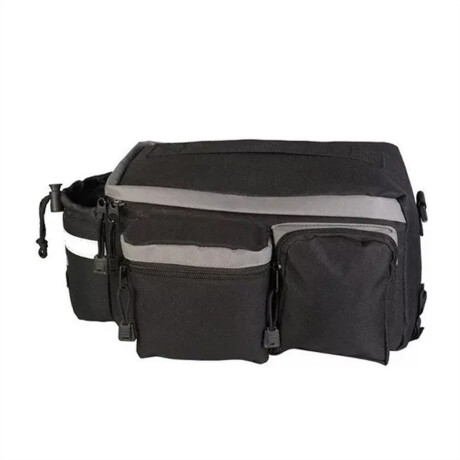 Bolso Con Alforjas Para Parrilla Bicicleta 2 En 1 Bolso Mano Negro