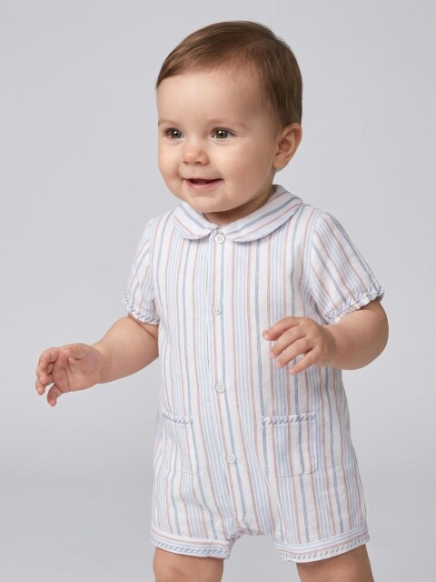 Pijama De Rayas Gris