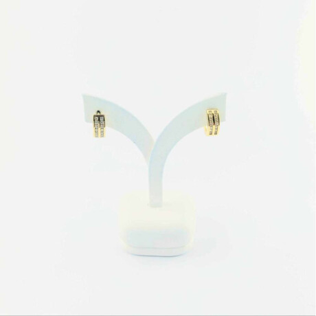 Aritos de plata y baño de oro amarillo con circonias 925