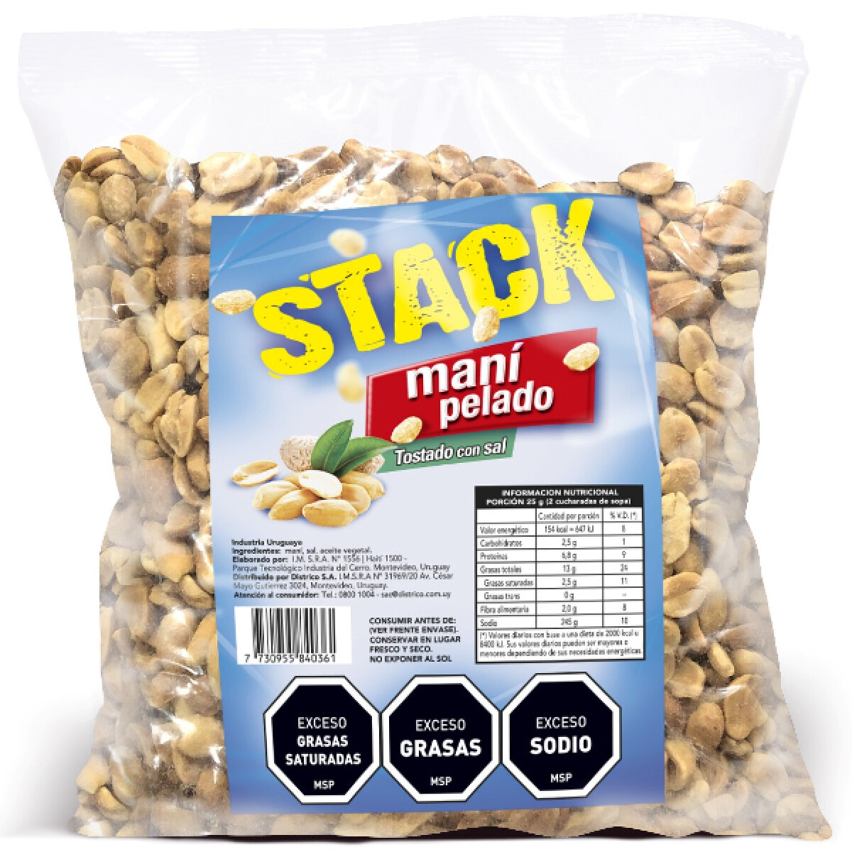 MANI PELADO TOSTADO STACK 1K CON SAL 