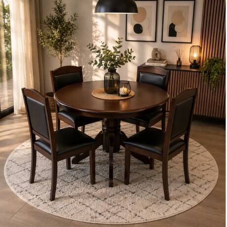 JUEGO DE COMEDOR MESA REDONDA + 4 SILLAS - VAIMACA JUEGO DE COMEDOR MESA REDONDA + 4 SILLAS - VAIMACA