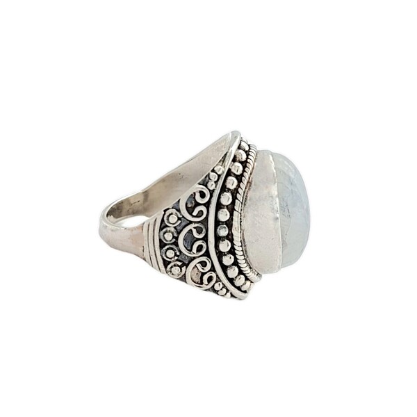 Anillo Oval-Plata 925-Piedra Luna-AN3088 conpiedra