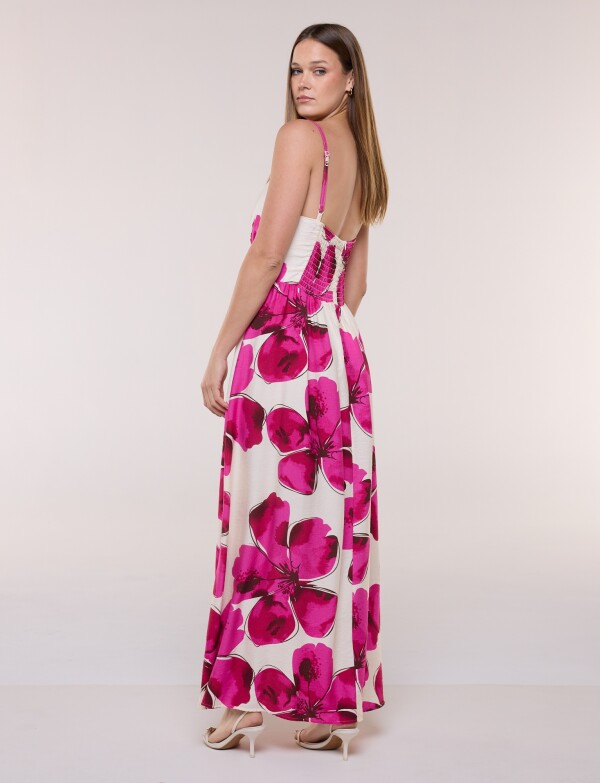 Vestido Maxi Flores FUCSIA/MULTI