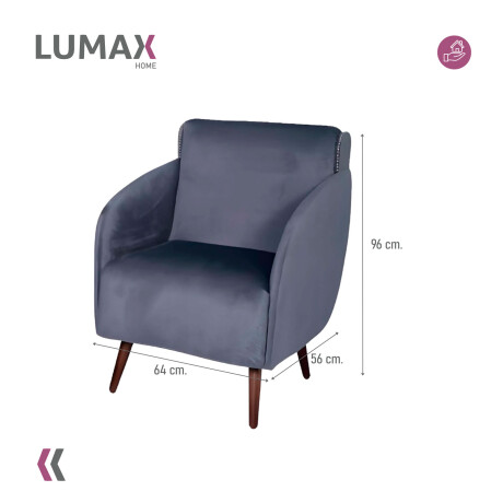 Sillón poltrona Lumax Kira nórdico 1 cuerpo de tela Gris