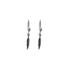 Caravanas pendientes Aros pluma - Plata 925 - Coral rojo -CA3920 conpiedra