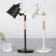 Pack X 2 Lampara Escritorio Portátil Nórdica Metal Y Madera Blanco