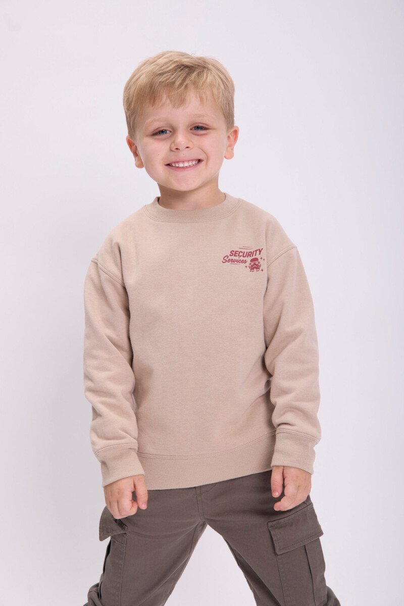 Buzo deportivo estampado Beige