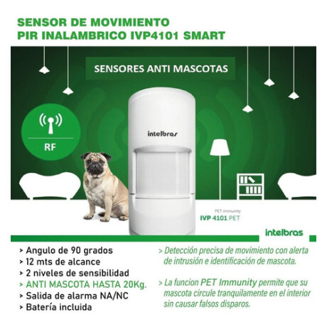 Sensor Movimiento Ivp4101 Inalambrico Antimascota Intelbras Sensor Movimiento Ivp4101 Inalambrico Antimascota Intelbras
