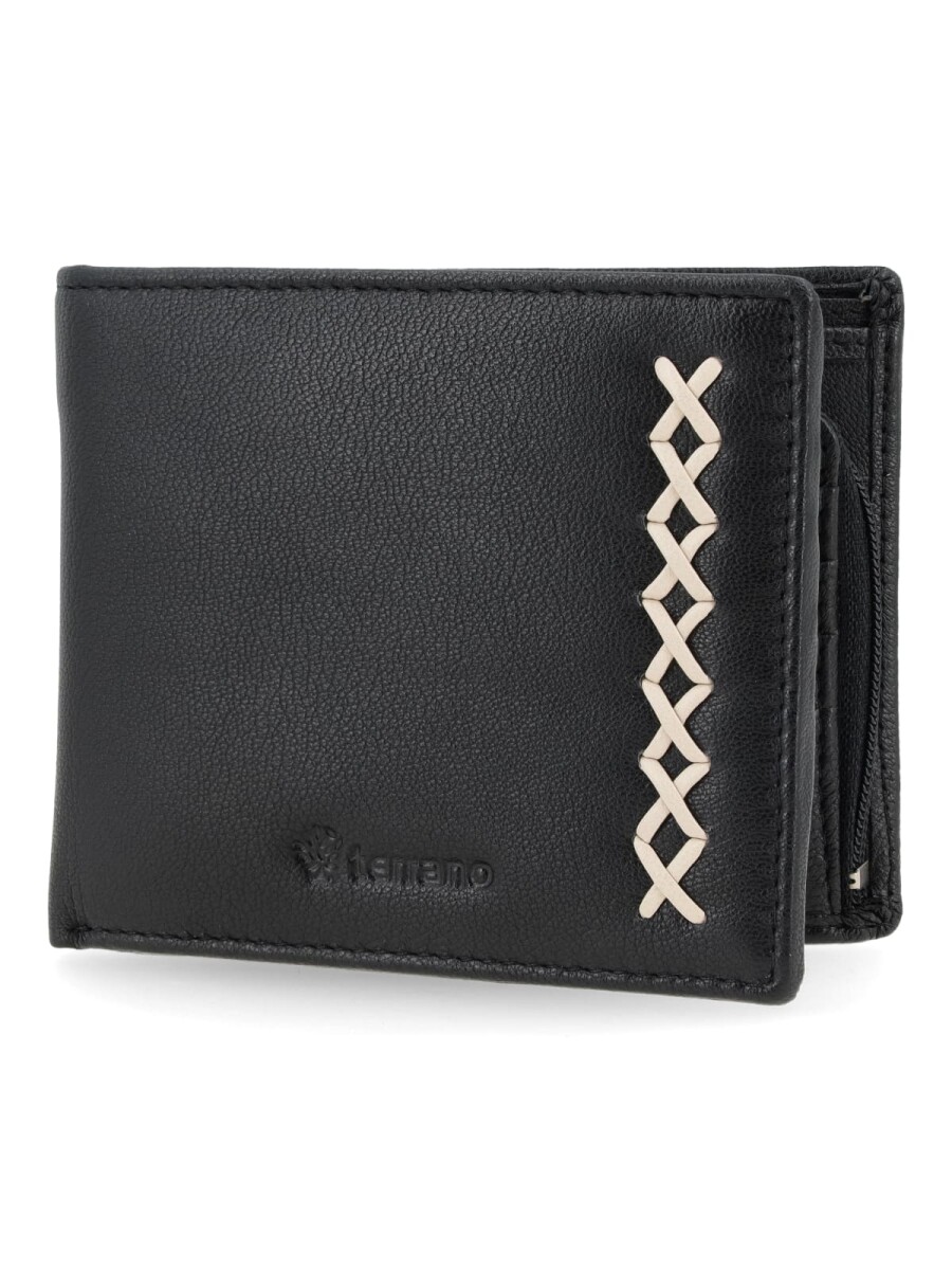 Billetera Cuero con Vista - Negro 