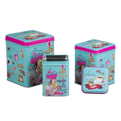 Set x3 latas vintage Hello World Sc