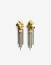 Aros Colgantes Largos Metal Aros Colgantes Largos Chapitas De Metal - Combinacion Bicolor