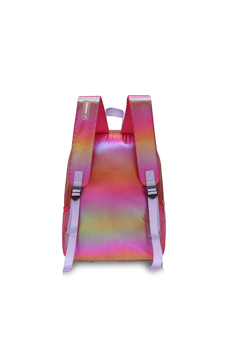 Mochila metalizada puffer Rosa