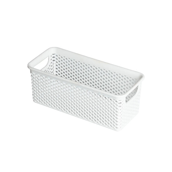 CESTO ORGANIZADOR LINEA BLANCO 20X9X8 CM. BLANCO